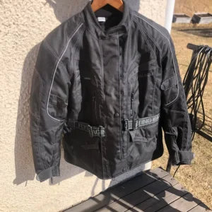 Trygg betalning Svart mc-ställ jacka och byxa