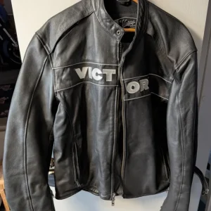 Victorymotorcykeljacka XXL svart skinn Rea