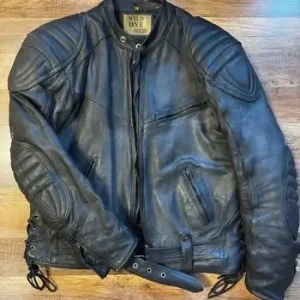 Wild One Motor Wear mc-jacka skinn svart storlek M Lägg i varukorgen