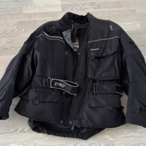 Yoko motorcykelställ jacka och byxa svart Dam Populärt val