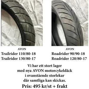 Avon Trailrider Roadrider motorcykeldäck olika storlekar Nyhet