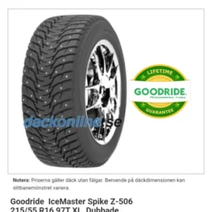 4st Goodride Icemaster Spike-Z 506 215/55 R16 97T XL Begränsad tid