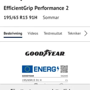 4st Goodyear sommardäck till Golf Snabb leverans