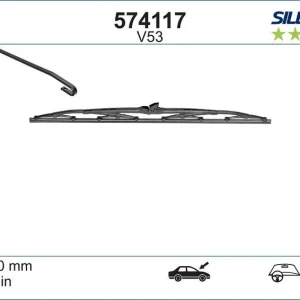 Utförsäljning Torkarblad, Standardblad För Böjd Ruta, FörarsidaValeo 574117